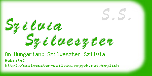 szilvia szilveszter business card